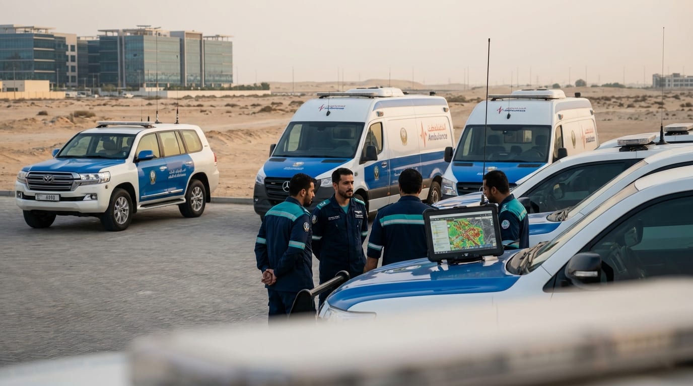 Ambulance & Emergency Fleet Tracking in the UAE: The 2026 Guide to AVL Dispatch, Response-Time Analytics & DCAS Compliance